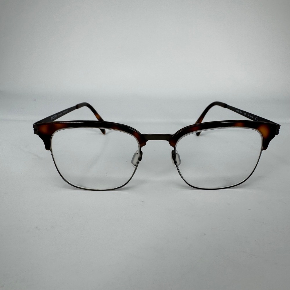Modo Eyeglasses Unisex 51-19-142 Tortoiseshell Titanium Browline Frames ONLY